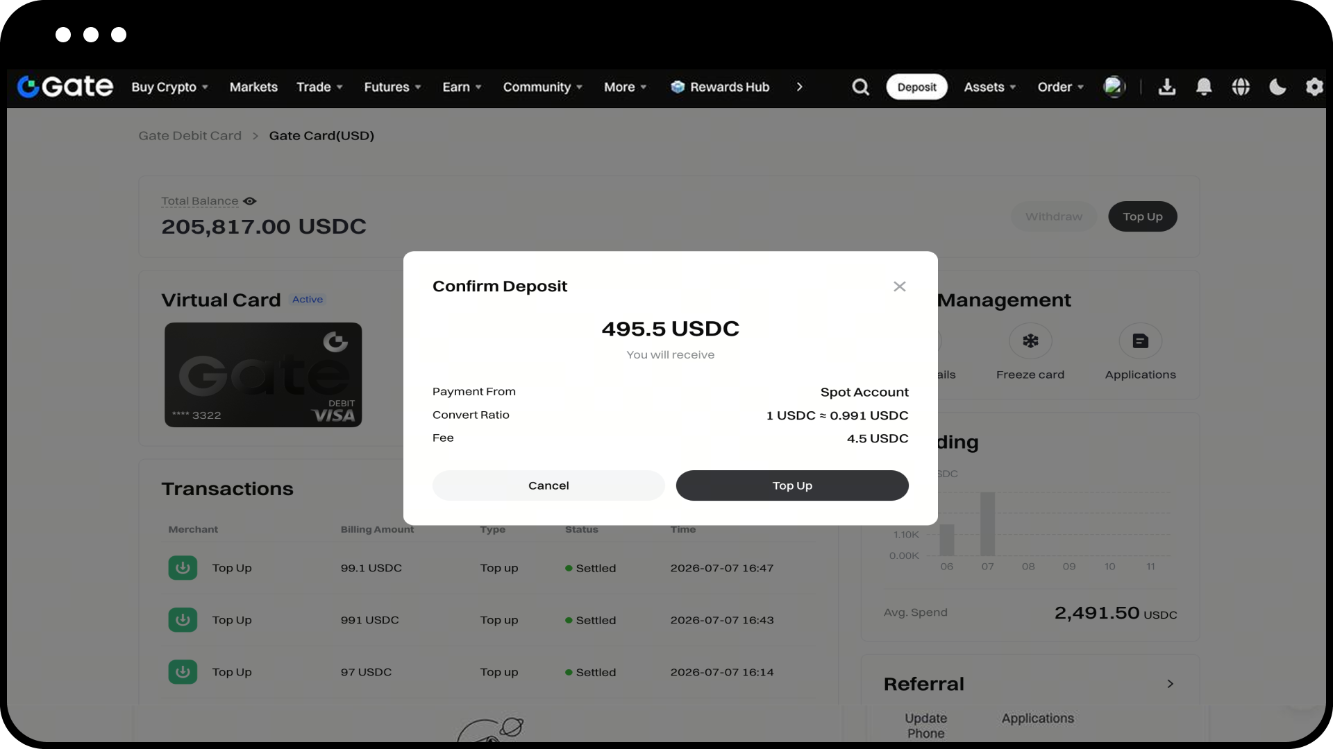 gate card top up