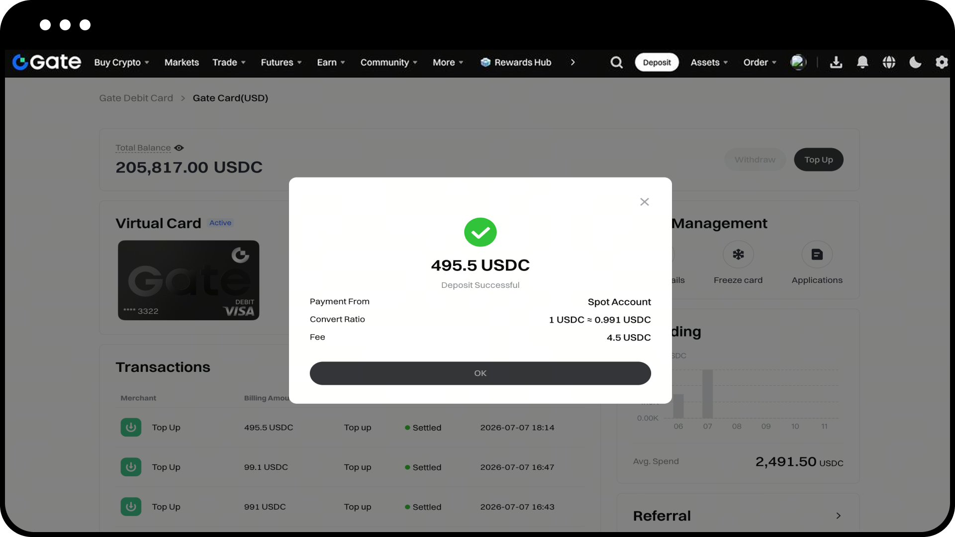 gate card top up