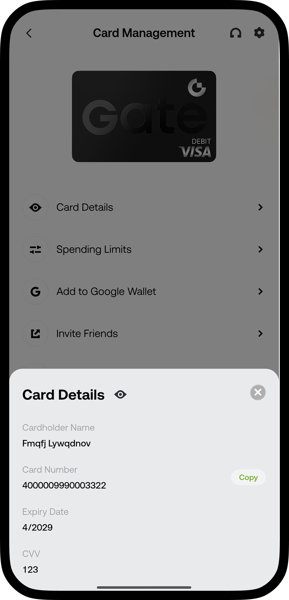 gate card detail